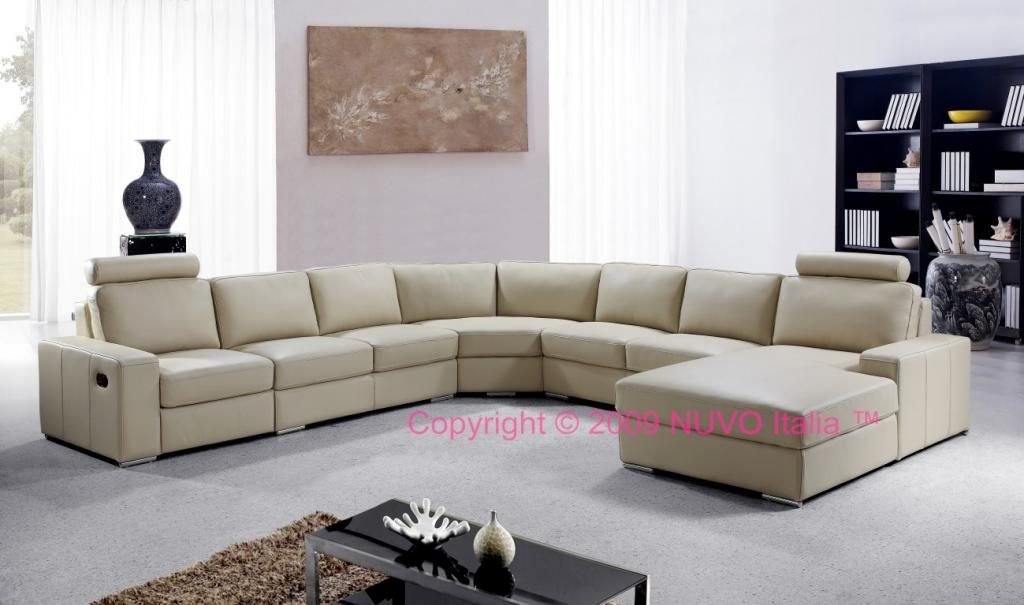 Lounge Suites Aniline leather lounge suite with chaise and recliner